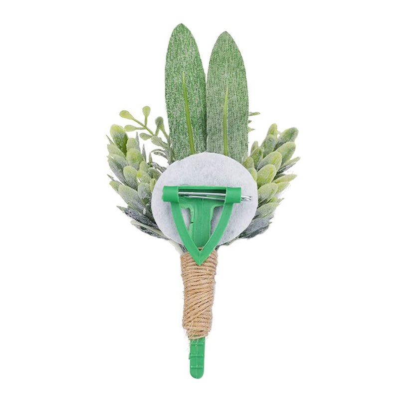 YSUCAU Greenery Boutonniere with Pins for Men Wedding Set of 6 Succulent Plants Boutineers Groom Bride Flowers for Wedding Prom Party Forest Wedding Decorations - Image 3